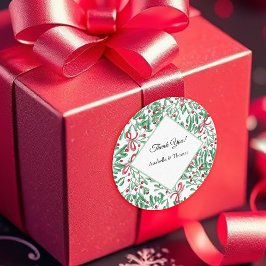 Weihnachten Rustikale Mistletoe Wasserfarbe Handge Runder Aufkleber