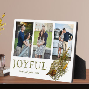 Weihnachten Rustikale Pine Sprig Foto Collage Fotoplatte