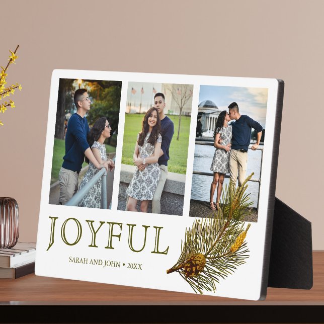 Weihnachten Rustikale Pine Sprig Foto Collage Fotoplatte (Von Creator hochgeladen)