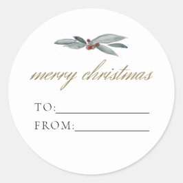 WEIHNACHTEN Rustikale Wintermauer zum Weihnachtsge Runder Aufkleber