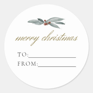 WEIHNACHTEN Rustikale Wintermauer zum Weihnachtsge Runder Aufkleber