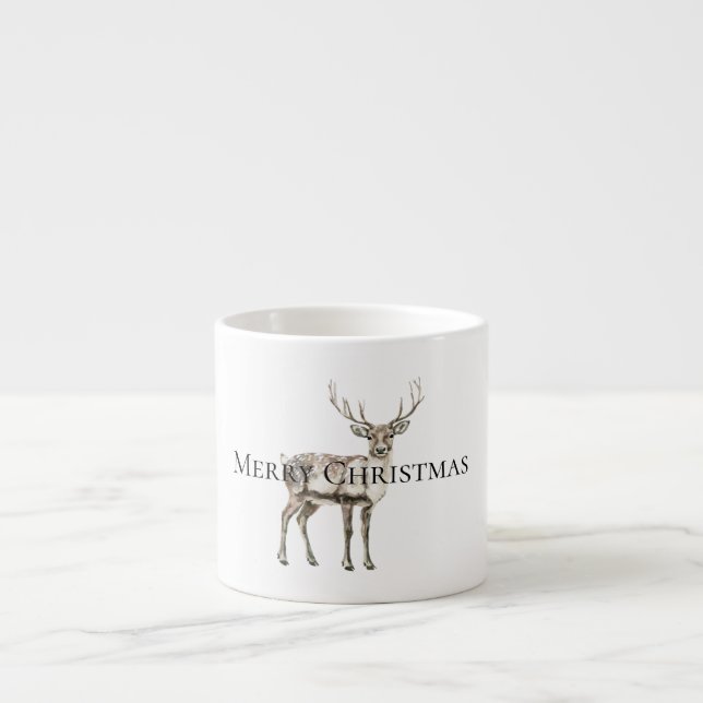 Weihnachten Rustikaler Hirsch Personalisiert Espressotasse (Vorderseite)