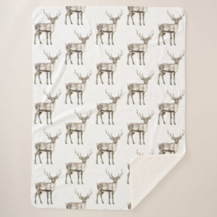 Weihnachten Rustikaler Hirsch Sherpadecke