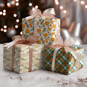 Weihnachten Rustikaler Urlaub Citrus Gewürz Geschenkpapier Set