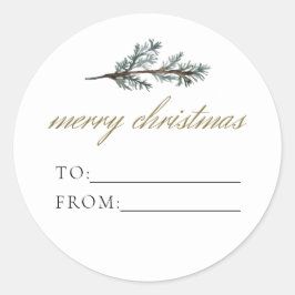 WEIHNACHTEN Rustikaler Winterpine bis von Weihnach Runder Aufkleber