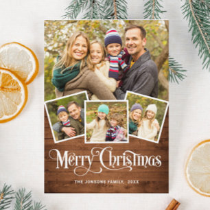 Weihnachten Rustikales blaues Holz 4 FOTO Magnetka Magnetkarte