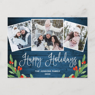 Weihnachten Rustikales Holz 3 FOTO Grußurlaub Postkarte