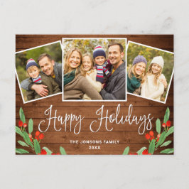 Weihnachten Rustikales Holz 3 FOTO Grußurlaub Postkarte