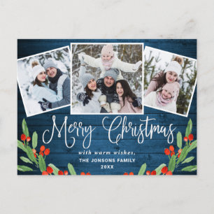 Weihnachten Rustikales Holz 3 FOTO Grußurlaub Postkarte