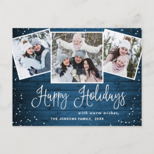 Weihnachten Rustikales Holz 3 FOTO Grußurlaub Postkarte