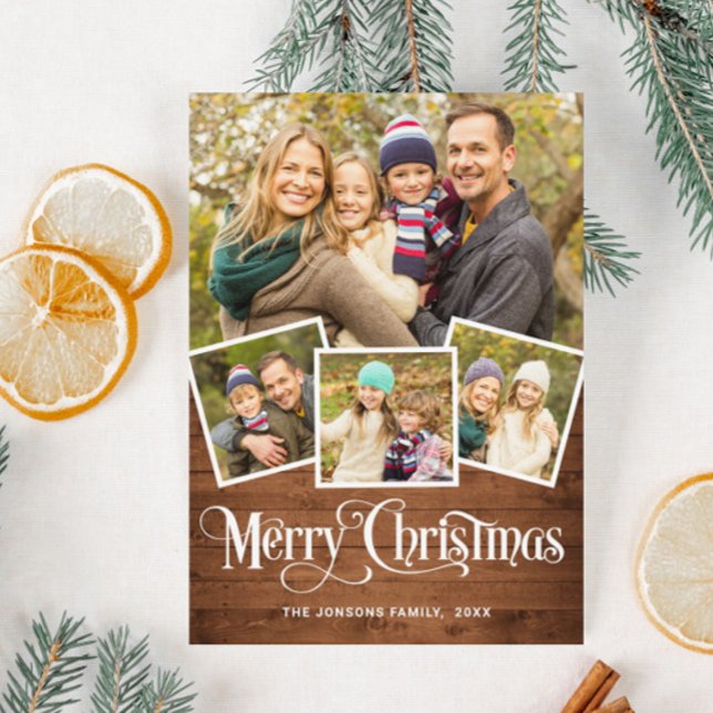 Weihnachten Rustikales Holz 4 FOTO Gruß (Von Creator hochgeladen)