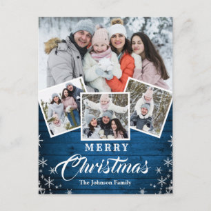 Weihnachten Rustikales Holz 4 FOTO Grußurlaub Postkarte
