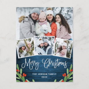 Weihnachten Rustikales Holz 4 FOTO Grußurlaub Postkarte