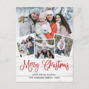 Weihnachten Rustikales Holz 4 FOTO Grußurlaub Postkarte