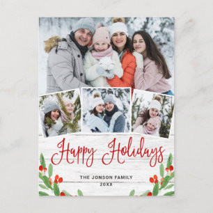 Weihnachten Rustikales Holz 4 FOTO Grußurlaub Postkarte