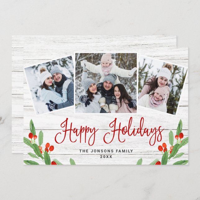 Weihnachten Rustikales Weißholz 3 FOTO Gruß (Vorne/Hinten)