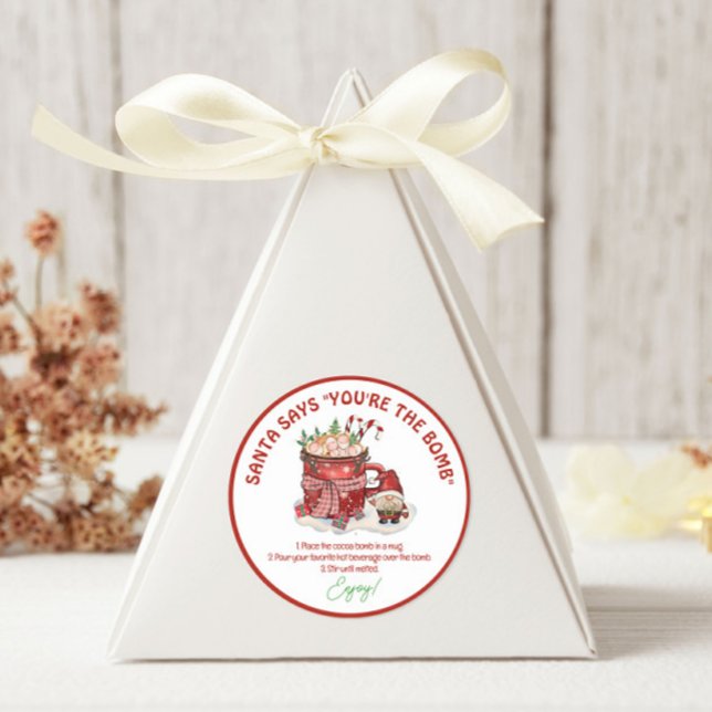 Weihnachten sagt, du bist die Bombe heiße Kakaowei Runder Aufkleber (Von Creator hochgeladen)