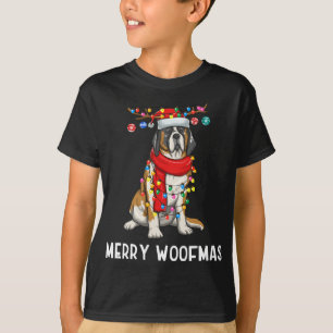 Weihnachten Saint Bernard Dog Holiday Lights Merry T-Shirt