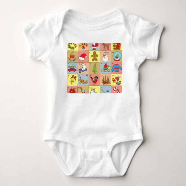 Weihnachten: Sammlung von Doodle-Elementen Baby Strampler (Vorderseite)