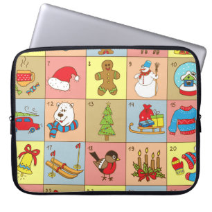 Weihnachten: Sammlung von Doodle-Elementen Laptopschutzhülle