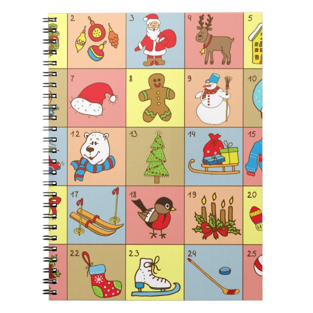 Weihnachten: Sammlung von Doodle-Elementen Notizblock (Vorderseite)