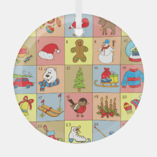 Weihnachten: Sammlung von Doodle-Elementen Ornament Aus Glas