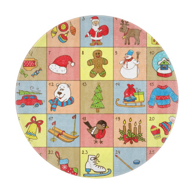 Weihnachten: Sammlung von Doodle-Elementen Schneidebrett (Vorderseite)