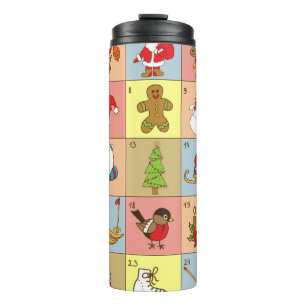 Weihnachten: Sammlung von Doodle-Elementen Thermosbecher