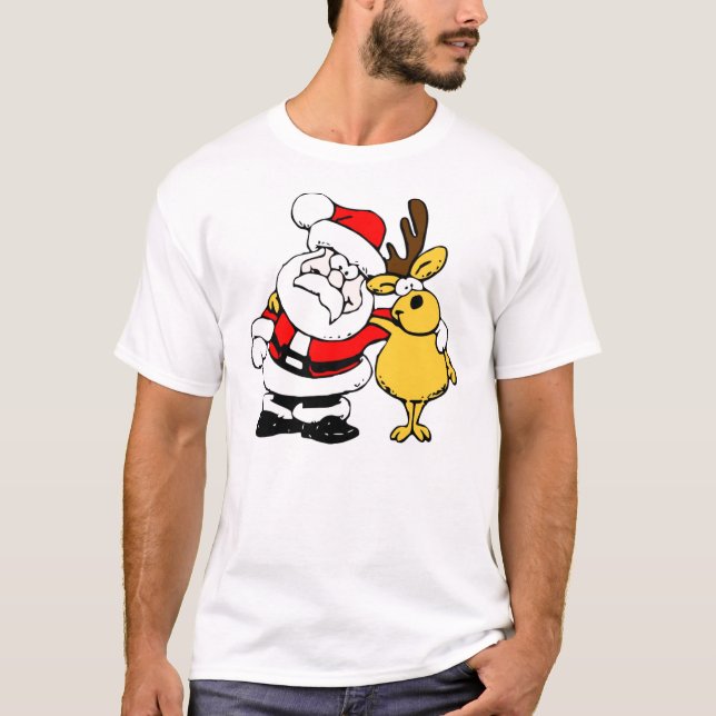 Weihnachten Sankt u. Ren-T - Shirt (Vorderseite)