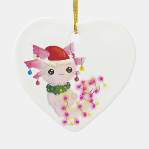 Weihnachten santa axolotl keramik ornament