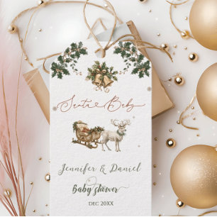 Weihnachten Santa Baby Reh Rot Grün Baby Shower Geschenkanhänger