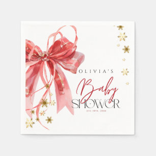 Weihnachten Santa Baby Rot und Gold Baby Shower Serviette