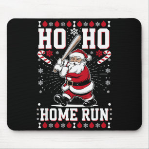 Weihnachten Santa Baseball Home Run Ho Ho Home Run Mousepad
