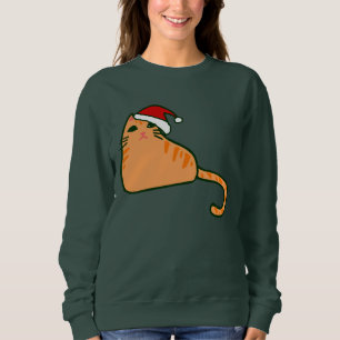 weihnachten santa claus hut orange tabby katze sweatshirt