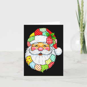 Weihnachten Santa Claus Patchwork Vintage Männer F Karte