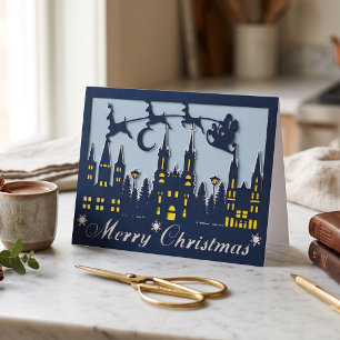 Weihnachten Santa Claus Rentiere Stadtbild Scheren