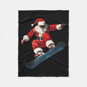 Weihnachten Santa Claus Snowboard Snowboarding Sno Fleecedecke