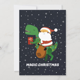 Weihnachten Santa Claus T-Rex Dinosaurium Schlitte