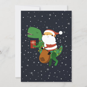 Weihnachten Santa Claus T-Rex Dinosaurium Schlitte