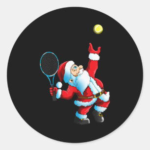 Weihnachten Santa Claus Tennis Spiel Tennis Schläg Runder Aufkleber