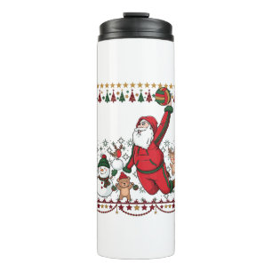 Weihnachten Santa Claus Volleyball Schneemann Rent Thermosbecher