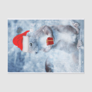 Weihnachten Santa Eichhörnchen Découpage Handwerk Seidenpapier