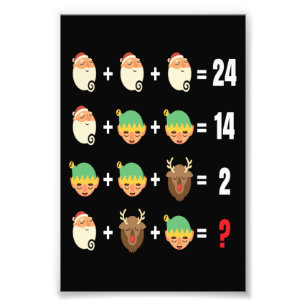 Weihnachten Santa Elf Snowman Math Lehrer Funny Gi Fotodruck