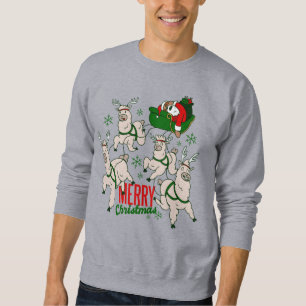 weihnachten santa faultier llamas sweatshirt