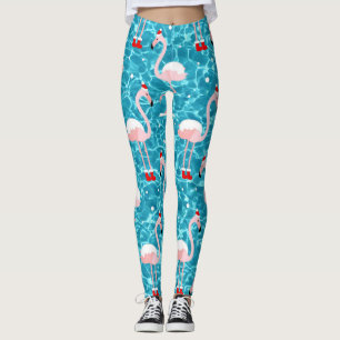 weihnachten santa flamingo leggings