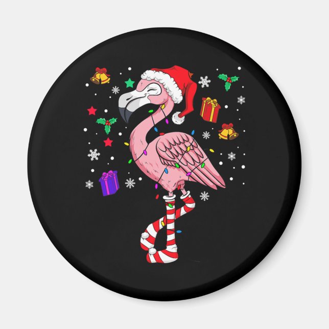 Weihnachten Santa Flamingo Lover Funny Classic Magnet (Vorne)
