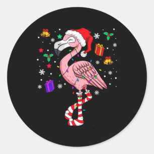 Weihnachten Santa Flamingo Lover Funny Classic Runder Aufkleber