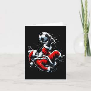 Weihnachten Santa Fußballspieler Fahrrad Kick Xmas Karte