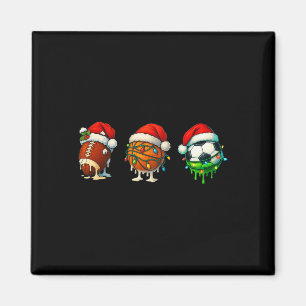 Weihnachten Santa Fußbyll Bysketbyll Fußball Eiscr Magnet