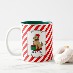 Weihnachten Santa Goldendoodle (goldrot) Hund Nied Zweifarbige Tasse